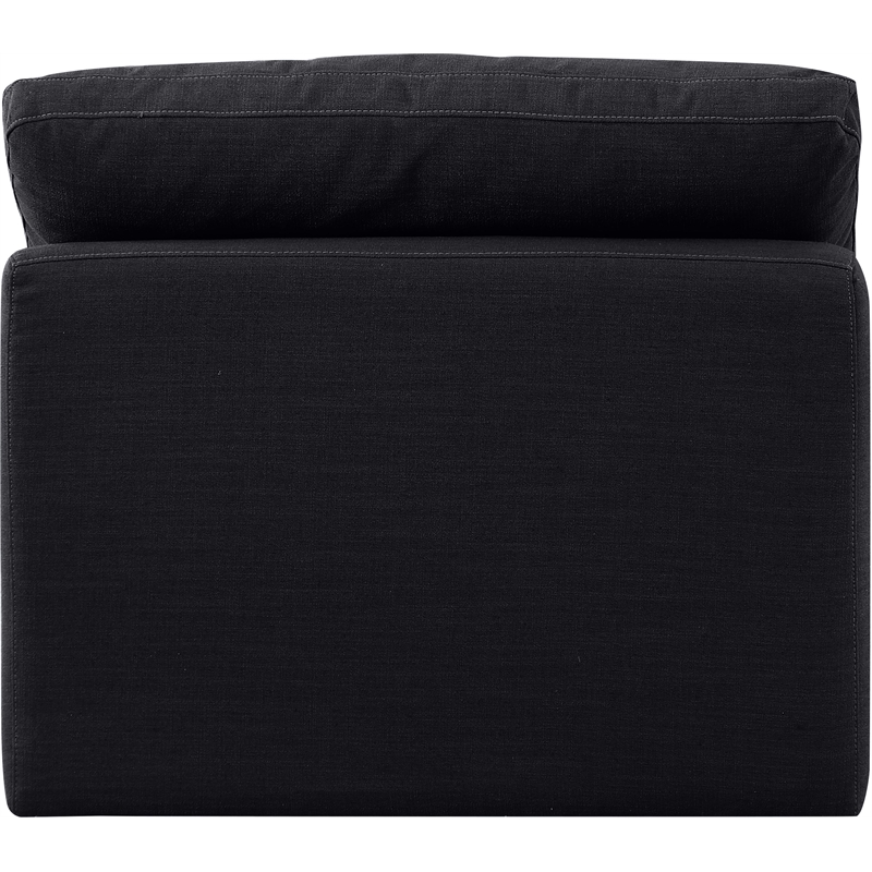 Meridian Furniture Indulge Contemporary Linen Fabric Armless Chair in Black
