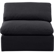 Meridian Furniture Indulge Contemporary Linen Fabric Armless Chair in Black