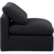 Meridian Furniture Indulge Contemporary Linen Fabric Armless Chair in Black