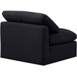 Meridian Furniture Indulge Contemporary Linen Fabric Armless Chair in Black