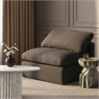 Meridian Furniture Indulge Contemporary Linen Fabric Armless Chair in Black