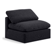 Meridian Furniture Indulge Contemporary Linen Fabric Armless Chair in Black