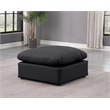 Meridian Furniture Indulge Contemporary Vegan Leather Ottoman in Black