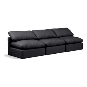Meridian Furniture Indulge 105&quot Vegan Leather Modular Sofa in Black