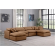 Meridian Furniture Indulge Vegan Leather U-Shaped Modular Sectional in Orange