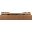 Meridian Furniture Indulge Vegan Leather U-Shaped Modular Sectional in Orange