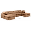 Meridian Furniture Indulge Vegan Leather U-Shaped Modular Sectional in Orange