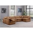 Meridian Furniture Indulge Vegan Leather U-Shaped Modular Sectional in Orange