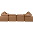 Meridian Furniture Indulge Vegan Leather U-Shaped Modular Sectional in Orange