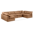 Meridian Furniture Indulge Vegan Leather U-Shaped Modular Sectional in Orange
