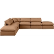 Meridian Furniture Indulge Vegan Leather U-Shaped Modular Sectional in Orange