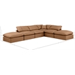 Meridian Furniture Indulge Vegan Leather U-Shaped Modular Sectional in Orange
