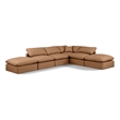 Meridian Furniture Indulge Vegan Leather U-Shaped Modular Sectional in Orange