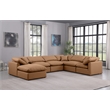 Meridian Furniture Indulge Vegan Leather U-Shaped Modular Sectional in Orange