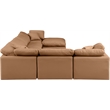 Meridian Furniture Indulge Vegan Leather U-Shaped Modular Sectional in Orange