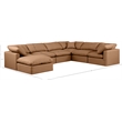 Meridian Furniture Indulge Vegan Leather U-Shaped Modular Sectional in Orange