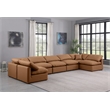 Meridian Furniture Indulge Vegan Leather U-Shaped Modular Sectional in Orange