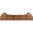 Meridian Furniture Indulge Vegan Leather U-Shaped Modular Sectional in Orange