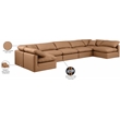Meridian Furniture Indulge Vegan Leather U-Shaped Modular Sectional in Orange