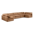 Meridian Furniture Indulge Vegan Leather U-Shaped Modular Sectional in Orange