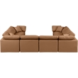 Meridian Furniture Indulge Vegan Leather U-Shaped Modular Sectional in Orange