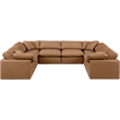 Meridian Furniture Indulge Vegan Leather U-Shaped Modular Sectional in Orange