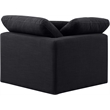 Meridian Furniture Indulge Contemporary Linen Fabric Corner Chair in Black
