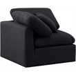 Meridian Furniture Indulge Contemporary Linen Fabric Corner Chair in Black