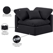 Meridian Furniture Indulge Contemporary Linen Fabric Corner Chair in Black