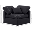 Meridian Furniture Indulge Contemporary Linen Fabric Corner Chair in Black