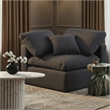 Meridian Furniture Indulge Contemporary Linen Fabric Corner Chair in Black