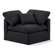 Meridian Furniture Indulge Contemporary Linen Fabric Corner Chair in Black