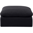 Meridian Furniture Indulge Contemporary Linen Fabric Ottoman in Black