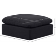 Meridian Furniture Indulge Contemporary Linen Fabric Ottoman in Black