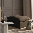 Meridian Furniture Indulge Contemporary Linen Fabric Ottoman in Black