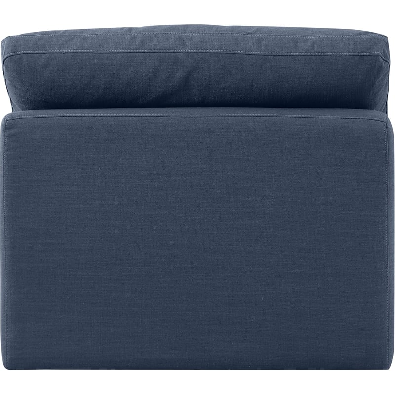 Meridian Furniture Indulge Contemporary Linen Fabric Armless Chair in Navy