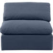 Meridian Furniture Indulge Contemporary Linen Fabric Armless Chair in Navy