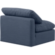 Meridian Furniture Indulge Contemporary Linen Fabric Armless Chair in Navy