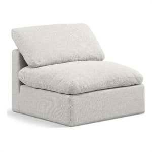 Meridian Furniture Indulge Contemporary Fabric Armless Chair in Cream