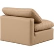 Meridian Furniture Indulge Contemporary Vegan Leather Armless Chair in Tan