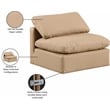 Meridian Furniture Indulge Contemporary Vegan Leather Armless Chair in Tan