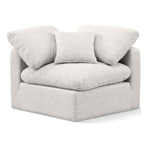 Meridian Furniture Indulge Contemporary Fabric Corner Chair in Cream