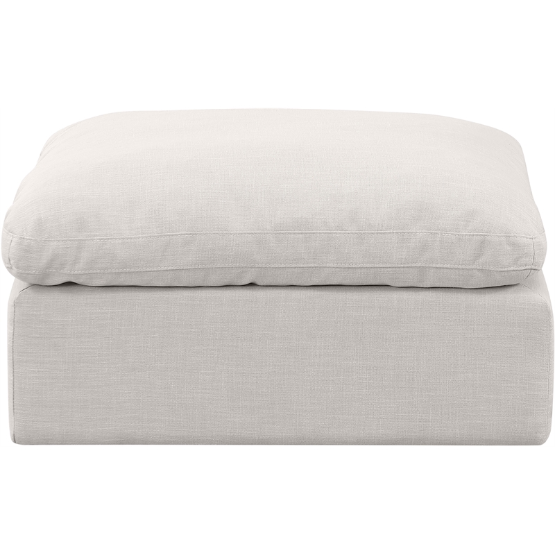 Meridian Furniture Indulge Contemporary Fabric Ottoman in Cream