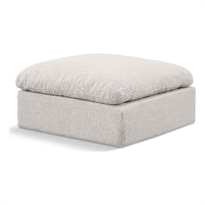 Meridian Furniture Indulge Contemporary Fabric Ottoman in Cream