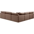 Meridian Furniture Indulge Brown Vegan Leather L-Shaped Modular Sectional