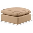 Meridian Furniture Indulge Contemporary Vegan Leather Ottoman in Tan