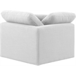 Meridian Furniture Indulge Contemporary Fabric Corner Chair in White
