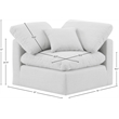 Meridian Furniture Indulge Contemporary Fabric Corner Chair in White