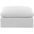Meridian Furniture Indulge Contemporary Fabric Ottoman in White