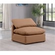 Meridian Furniture Indulge Vegan Leather Armless Chair in Cognac Orange